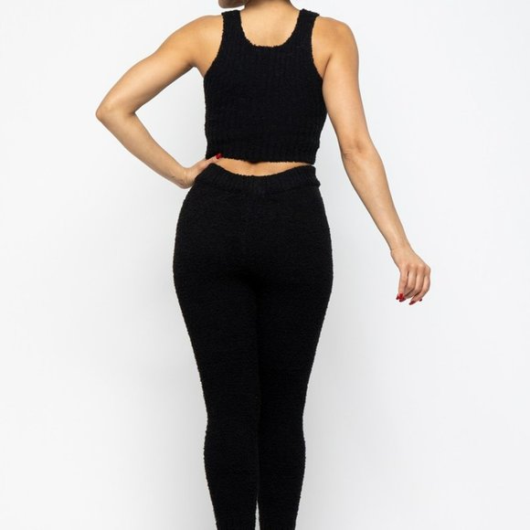 3PC Teddy Bear Lounge set Long sleeve cardigan cropped tank legging - Picture 8 of 12